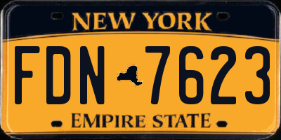 NY license plate FDN7623