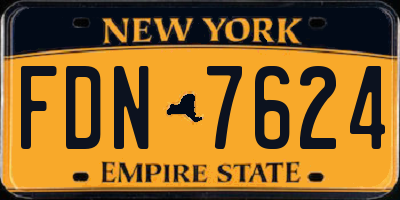 NY license plate FDN7624