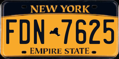 NY license plate FDN7625