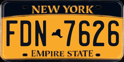 NY license plate FDN7626