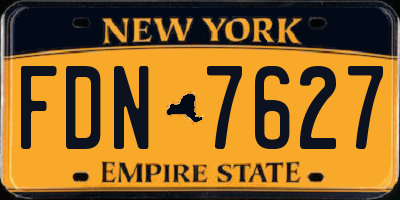 NY license plate FDN7627