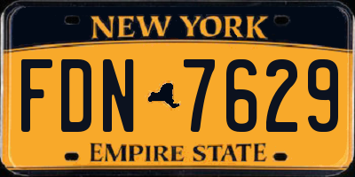NY license plate FDN7629