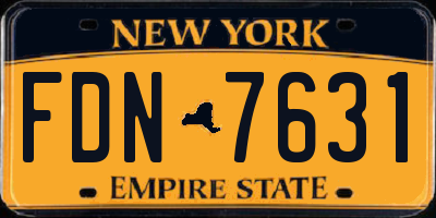 NY license plate FDN7631