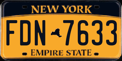 NY license plate FDN7633