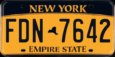 NY license plate FDN7642