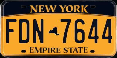 NY license plate FDN7644