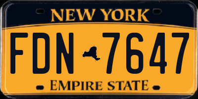 NY license plate FDN7647