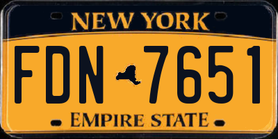 NY license plate FDN7651
