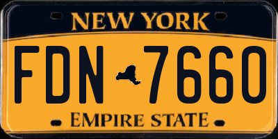 NY license plate FDN7660