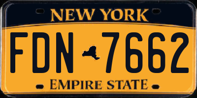 NY license plate FDN7662