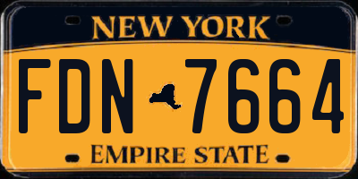 NY license plate FDN7664