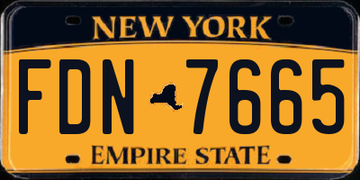 NY license plate FDN7665