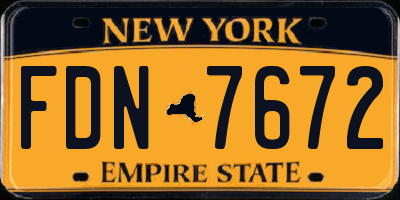 NY license plate FDN7672