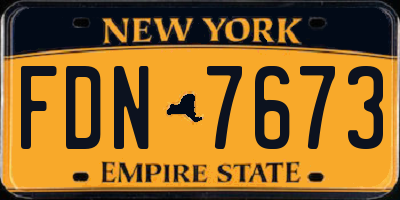 NY license plate FDN7673