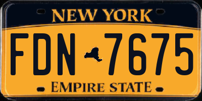 NY license plate FDN7675