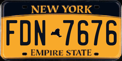 NY license plate FDN7676