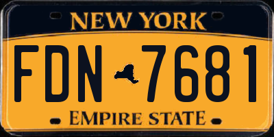 NY license plate FDN7681