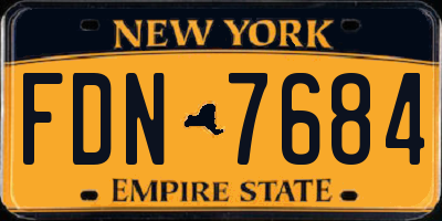 NY license plate FDN7684