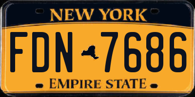 NY license plate FDN7686