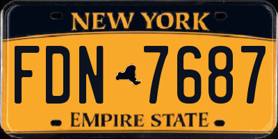 NY license plate FDN7687