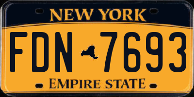 NY license plate FDN7693