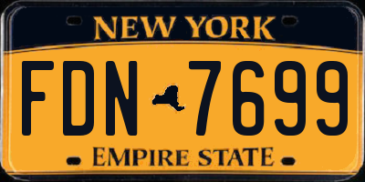 NY license plate FDN7699