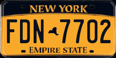 NY license plate FDN7702