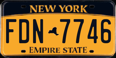 NY license plate FDN7746