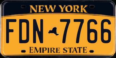 NY license plate FDN7766