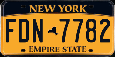 NY license plate FDN7782