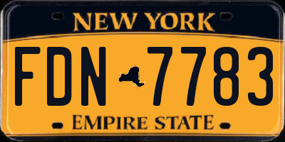 NY license plate FDN7783