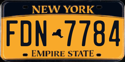 NY license plate FDN7784