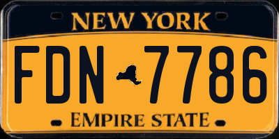NY license plate FDN7786