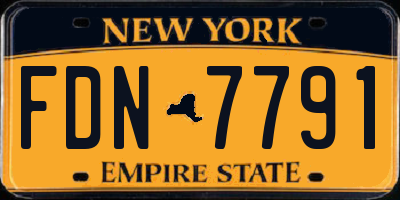 NY license plate FDN7791