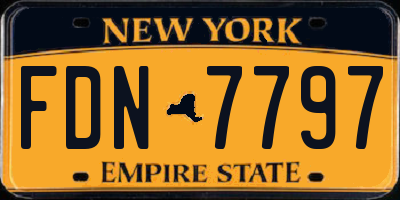 NY license plate FDN7797