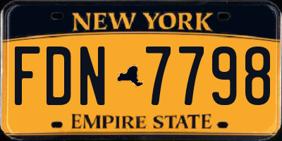 NY license plate FDN7798