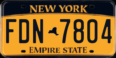 NY license plate FDN7804
