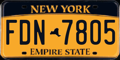 NY license plate FDN7805