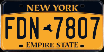 NY license plate FDN7807