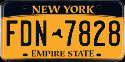 NY license plate FDN7828