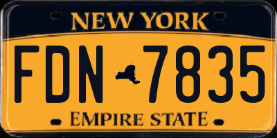 NY license plate FDN7835