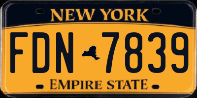 NY license plate FDN7839