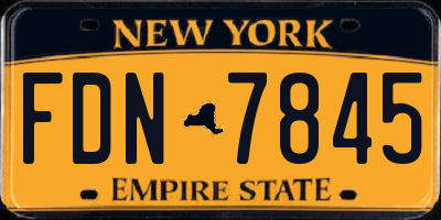 NY license plate FDN7845