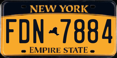 NY license plate FDN7884