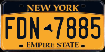 NY license plate FDN7885
