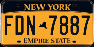 NY license plate FDN7887