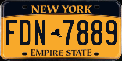 NY license plate FDN7889
