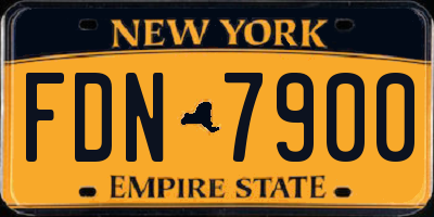 NY license plate FDN7900