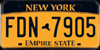 NY license plate FDN7905