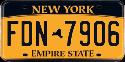NY license plate FDN7906
